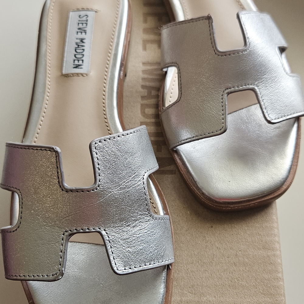 Steve Madden" Hadyn"  Silver Women's Sandals 6.5